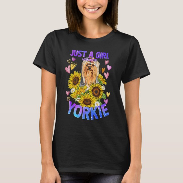 Yorkshire Terrier Hund Cute Puppy Girl Woman T Shirt (Framsida)