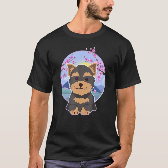 Yorkshire Terrier Hund Cute Puppy Pet Famil T Shirt (Framsida)