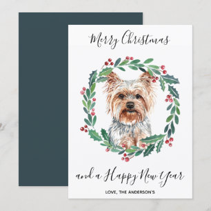 Yorkshire Terrier Hund Elegant God jul Julkort