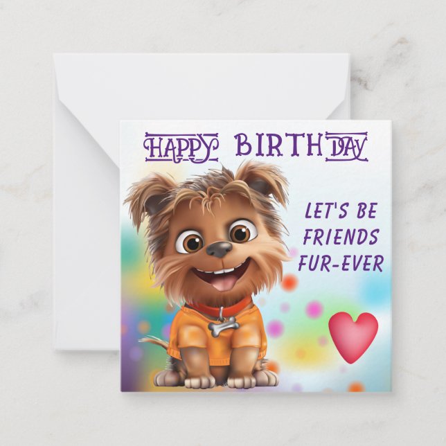 Yorkshire Terrier Hund Födelsedag Anteckningskort (Framsida)