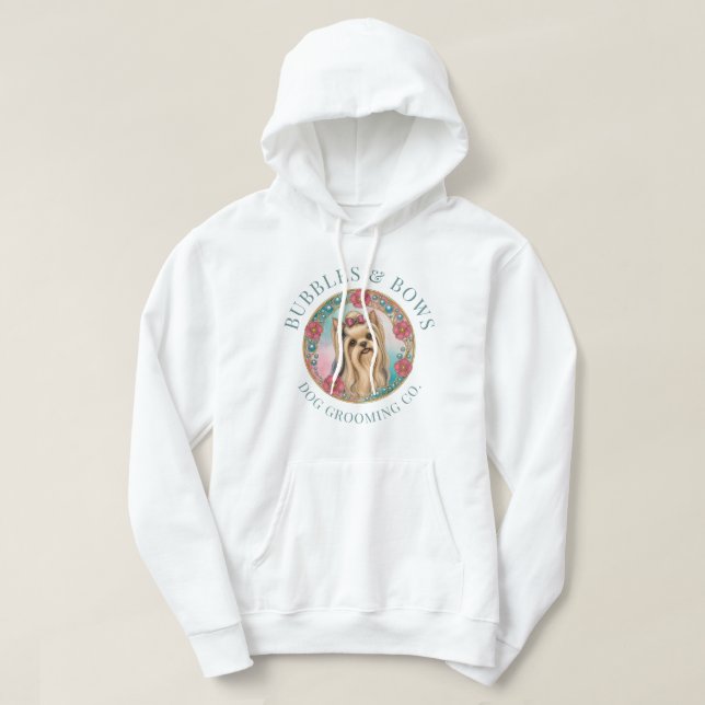 Yorkshire Terrier Hund Frisörsalong Hoodie (Design framsida)