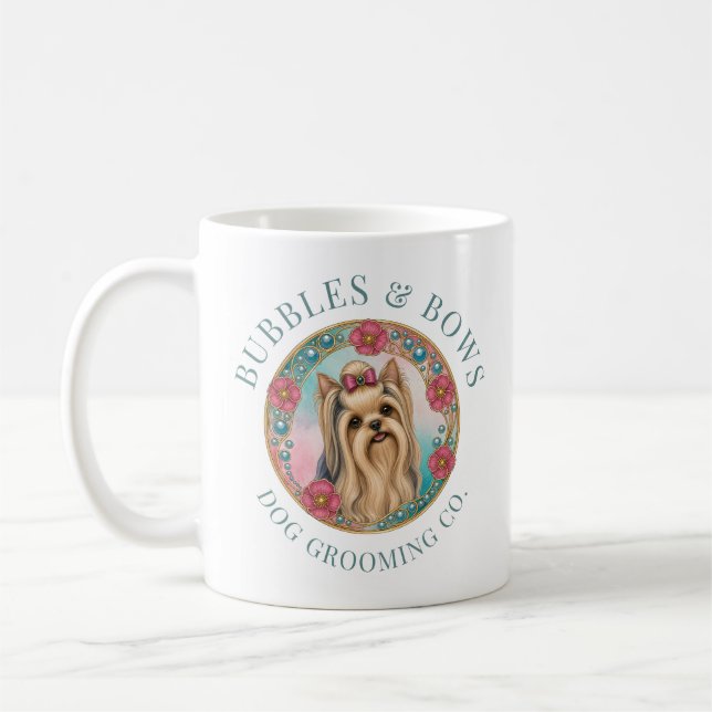 Yorkshire Terrier Hund Frisörsalong Mugg (Vänster)