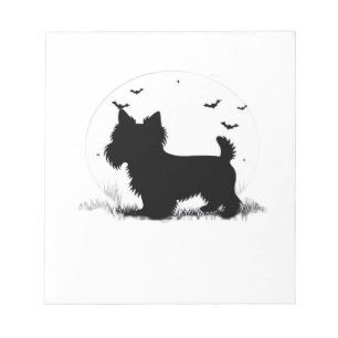 Yorkshire Terrier Hund � Halloween Moon Silhouette Anteckningsblock