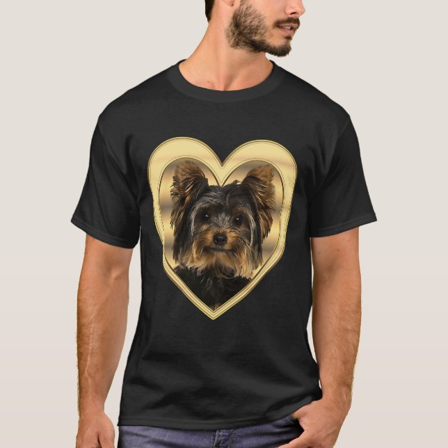 Yorkshire Terrier Hund Heart Yorkshire Terrier T Shirt (Framsida)