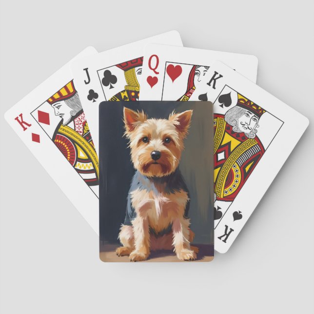 Yorkshire Terrier Hund Husdjur Målning Casinokort (Baksidan)
