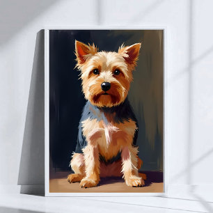 Yorkshire Terrier Hund Husdjur Målning Poster