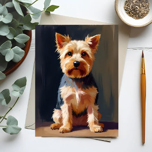 Yorkshire Terrier Hund Husdjur Målning Vykort