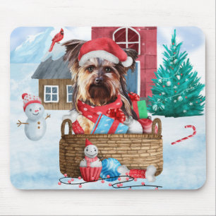 Yorkshire Terrier Hund I snö-julhuset Hund House Musmatta