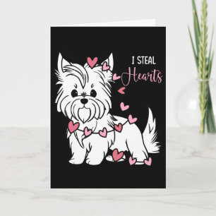 Yorkshire Terrier Hund Jag Stjäl Hjärta Söt Valent Kort