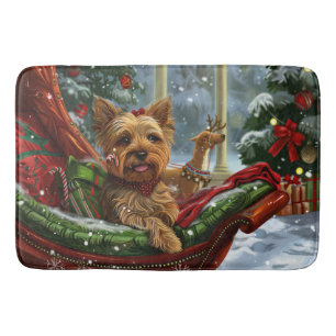 Yorkshire Terrier Hund jul Festive Badrumsmatta