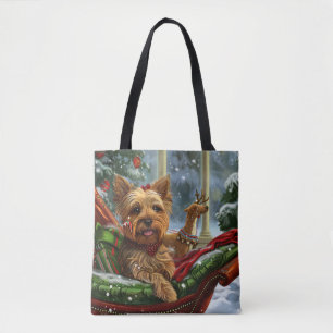 Yorkshire Terrier Hund jul Festive Tygkasse