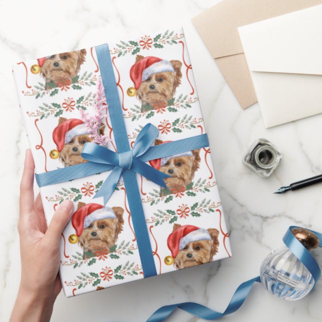 Yorkshire Terrier Hund Jultomte Jul Presentpapper (Gifting)