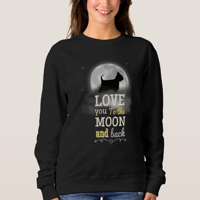 Yorkshire Terrier Hund Kärlek till Måne T Shirt (Framsida)