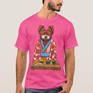 Yorkshire Terrier Hund Kimono Kawaii Japanska Food T Shirt