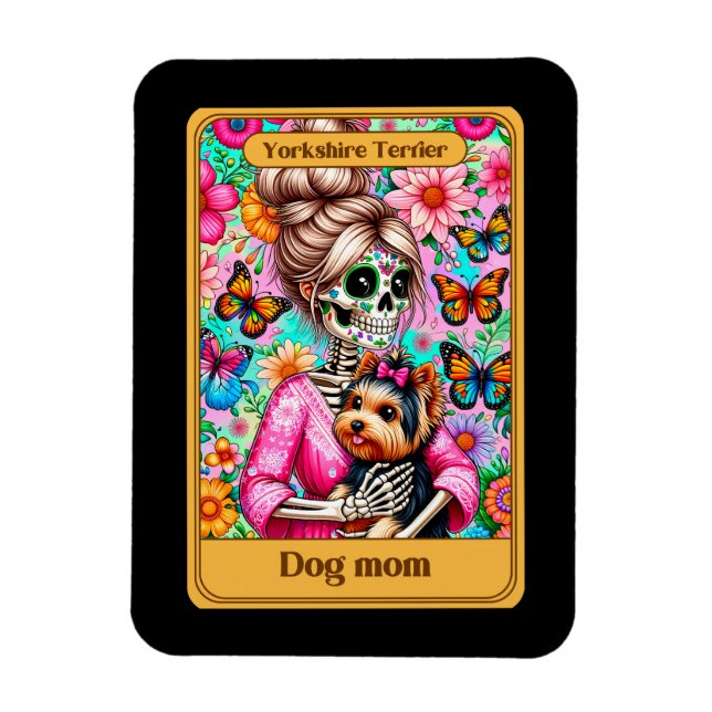 Yorkshire Terrier Hund Mamma Tarot Card Magnet (Vertikal)