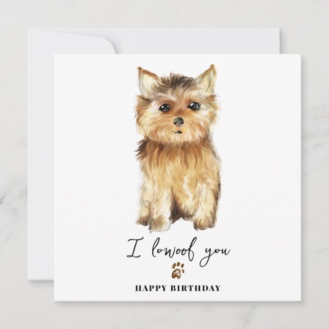 Yorkshire Terrier Hund Mamma Valp Husdjur Födelsed Kort (Framsida)