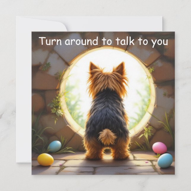 Yorkshire Terrier hund - med Family Namn Julkort (Framsida)