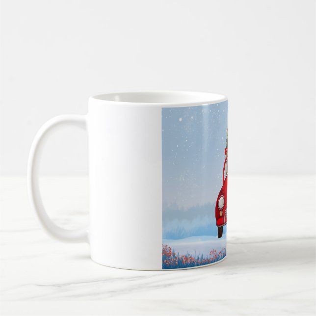 Yorkshire Terrier-Hund med Jultomten Kaffemugg (Vänster)