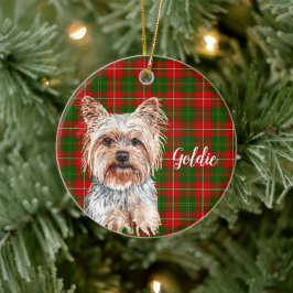 Yorkshire Terrier Hund Personlig Julgransprydnad Keramik