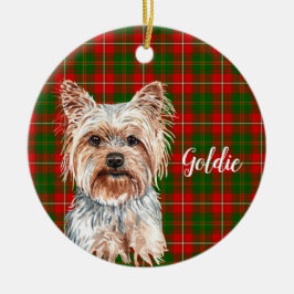 Yorkshire Terrier Hund Personlig Julgransprydnad Keramik