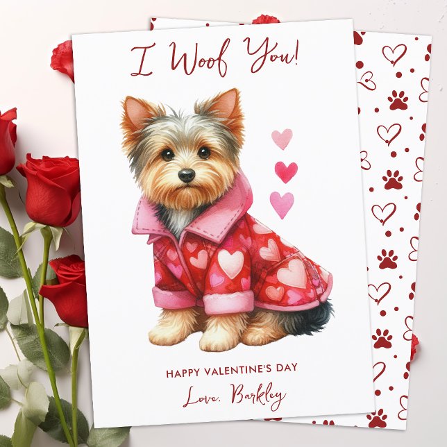 Yorkshire Terrier Hund Personlig Valentines day Julkort (Skapare uppladdad)