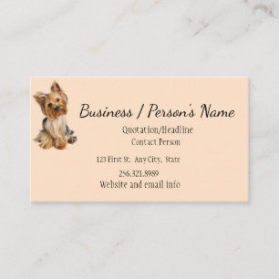 Yorkshire Terrier Hund Pet Animal Logotyp Animal Visitkort