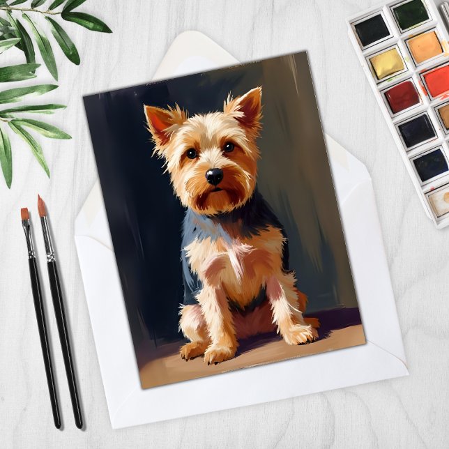 Yorkshire Terrier Hund Pet Painting Card (Skapare uppladdad)