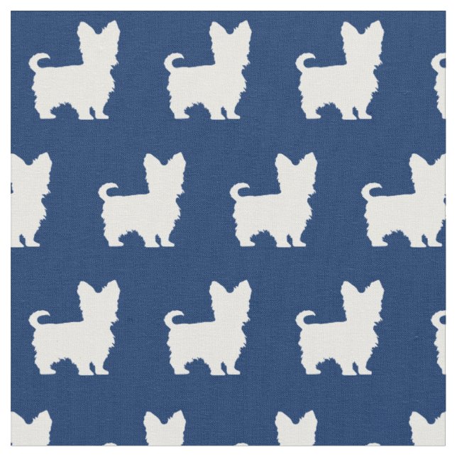 Yorkshire Terrier Hund Pet Yorkie Navy Blue Tyg (Närbild)