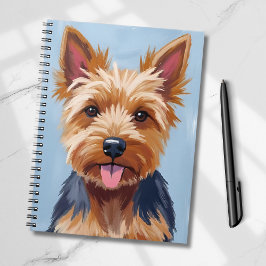 Yorkshire Terrier Hund Porträtt Målning Anteckningsbok