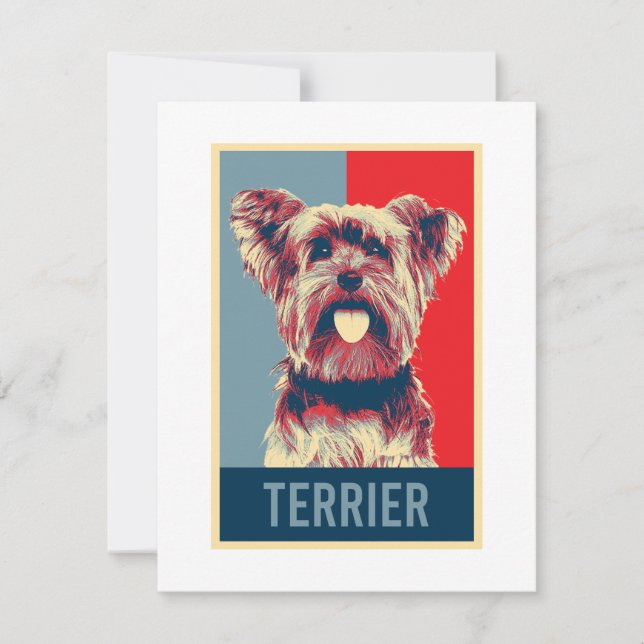 Yorkshire Terrier Hund Porträtt Pop Art (Framsida)