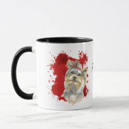 Yorkshire Terrier Hund Red Abstrakt Background Mugg