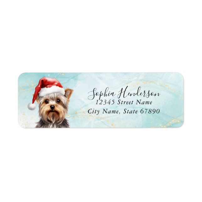 Yorkshire Terrier Hund Return Address Label Returadress Etikett (Framsidan)