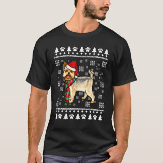 Yorkshire Terrier Hund Santa Hat Julafton Ugly Chr T Shirt