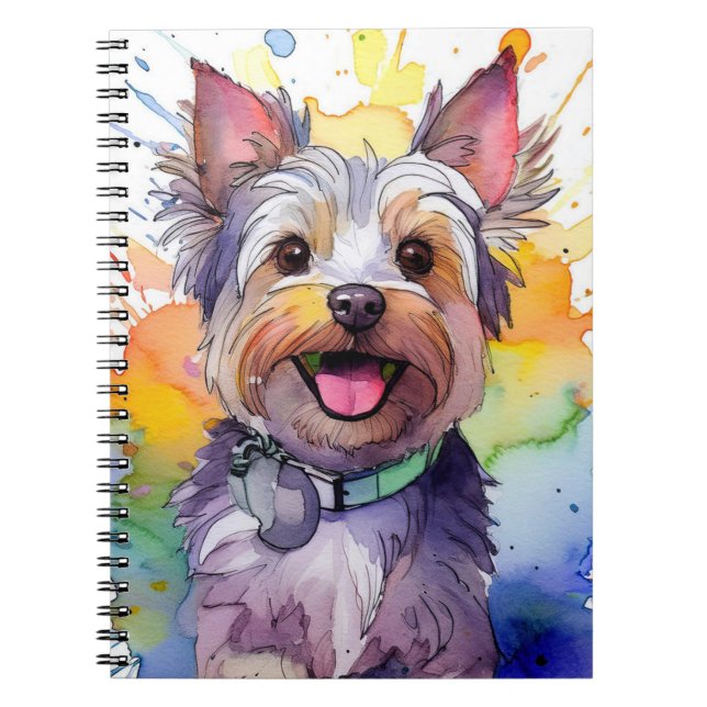 Yorkshire Terrier Hund Spiral Notebook Anteckningsbok (Framsidan)