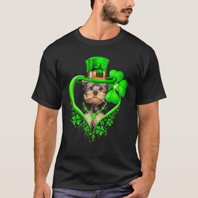 Yorkshire Terrier Hund St patricks day Irish Älska T Shirt (Framsida)