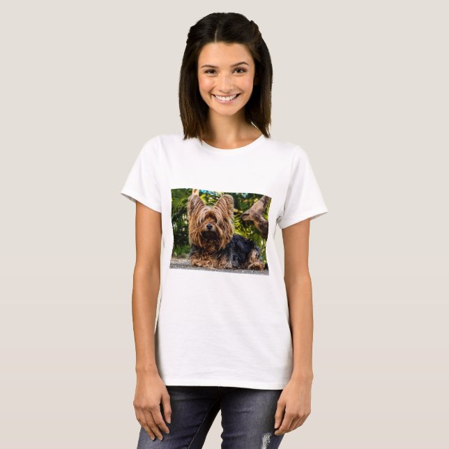 Yorkshire Terrier Hund T Shirt (Hel framsida)