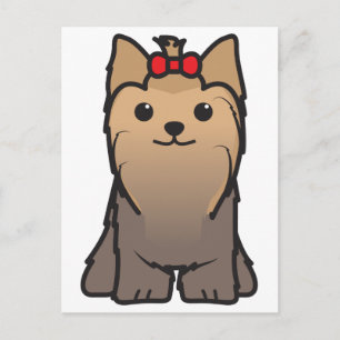 Yorkshire Terrier Hund Tecknad Vykort