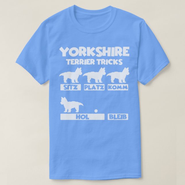 Yorkshire Terrier Hund Tricks T Shirt (Design framsida)