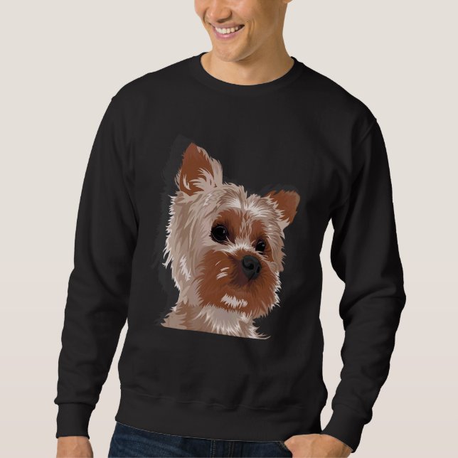 Yorkshire Terrier Hund Yorki Hund Organizer Lång Ärmad Tröja (Framsida)