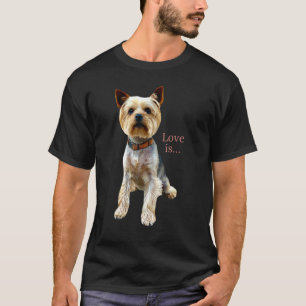 Yorkshire Terrier Hund Yorkie Mamma Pappa Kärlek T Shirt