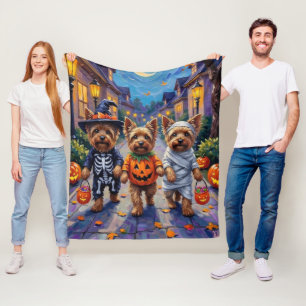 Yorkshire Terrier Hundar i Halloween Kostymer Fleecefilt