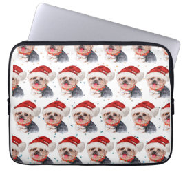 Yorkshire Terrier Hundras Julstjärnor Laptop Fodral