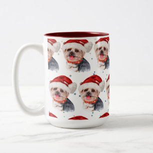Yorkshire Terrier Hundras Julstjärnor Två-Tonad Mugg
