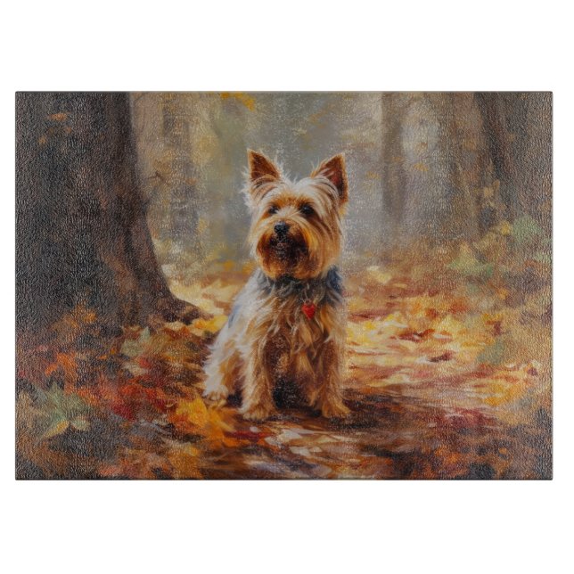 Yorkshire Terrier i Höst löv Fall Inspire (Framsidan)