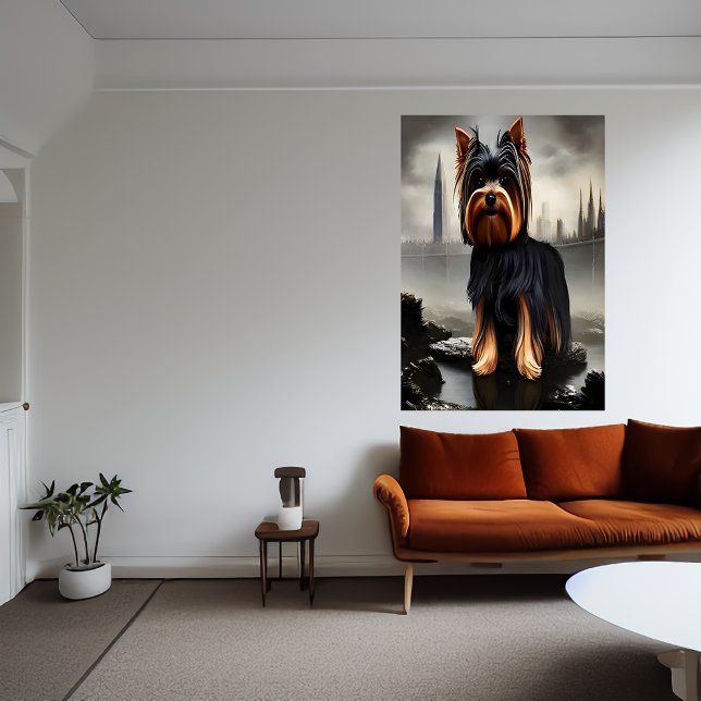 Yorkshire Terrier i staden | AI Art Poster (Skapare uppladdad)