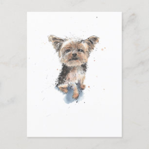 Yorkshire Terrier illustration, lustig Yorkie hund Vykort