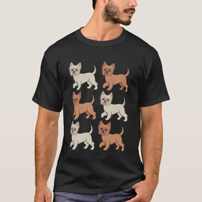 Yorkshire Terrier-illustration Söt Yorkie T Shirt (Framsida)