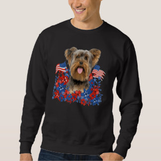 Yorkshire Terrier Independent Flowers Dog American Lång Ärmad Tröja