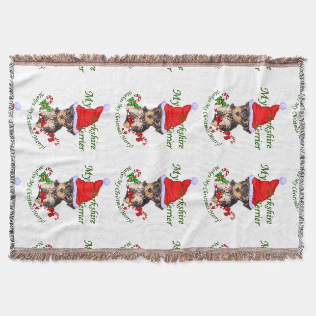 Yorkshire Terrier jul Filt (Framsidan)