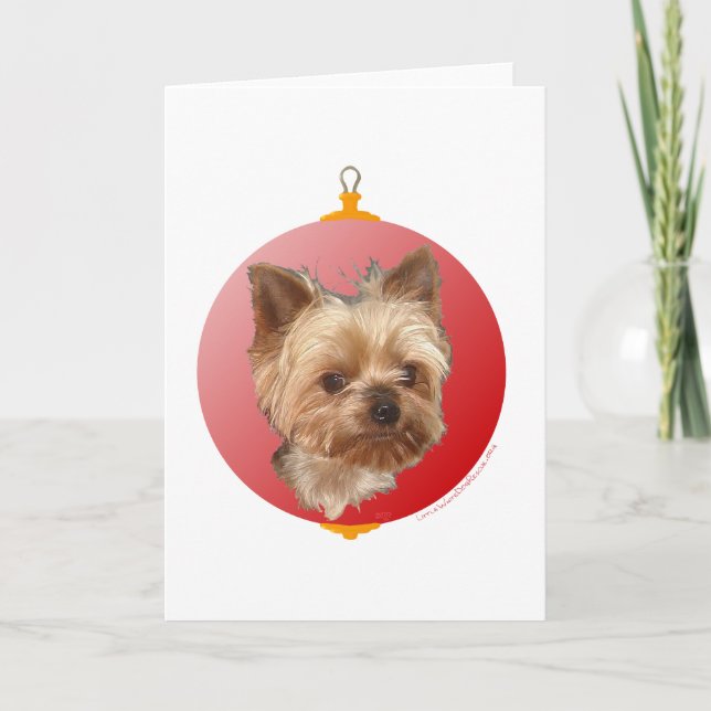 Yorkshire Terrier Jul Helgkort (Framsida)